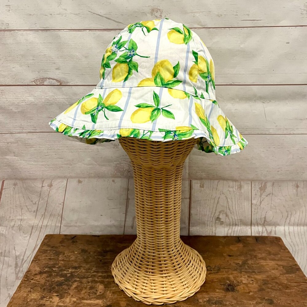 Janie and Jack Lemon Stripe Bucket Hat